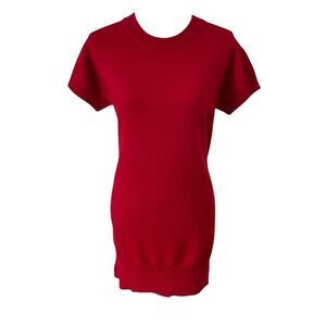 Banana Republic Short Sleeve Cashmere Sweater Dress Cherry Red Size Small